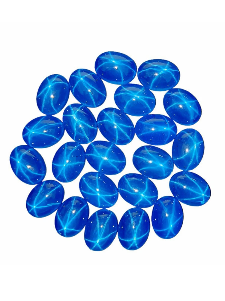 Großer hübscher Stern, blauer Saphir, Mohs-Härte, Edelsteine, ovaler Mineralstein mit flachem Schliff, bestanden Test-Edelstein für die Schmuckherstellung, verpackter Edelstein – Detail 5