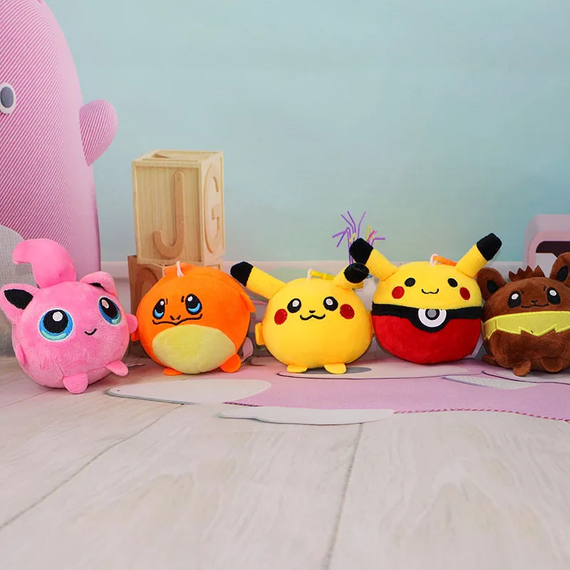 

Kawaii Pokemon Anime Doll Cartoon Pikachu Charmander Squirtle Backpack Pendant Decoration Children's Plush Toys Holiday Gift