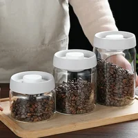 Press-type Coffee Beans Vacuum Sealed Tank Glass Food Storage Fresh-keeping Coffee Jars Whole Grains Tea Candy Storage Jar Jar 1