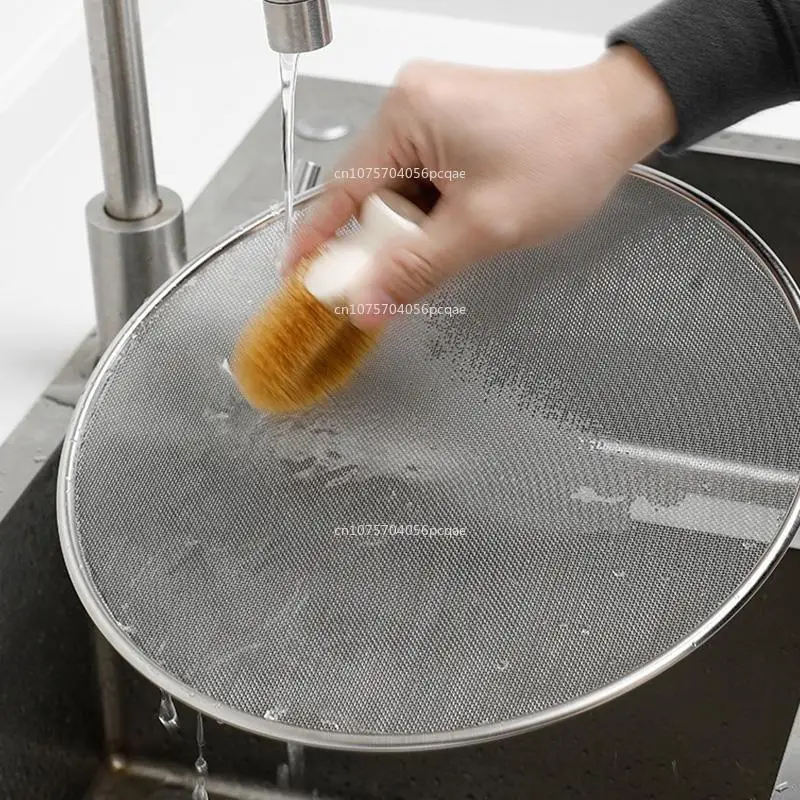 Silicone Kitchen Splatter Screen with Handle Heat-resisting Oil Splash Guard Drain Board Cover Kitchen Frying Pan Lid