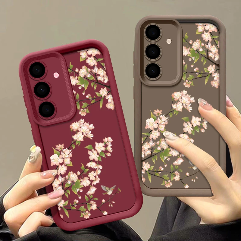 Pink Floral Soft Phone Case Cover
