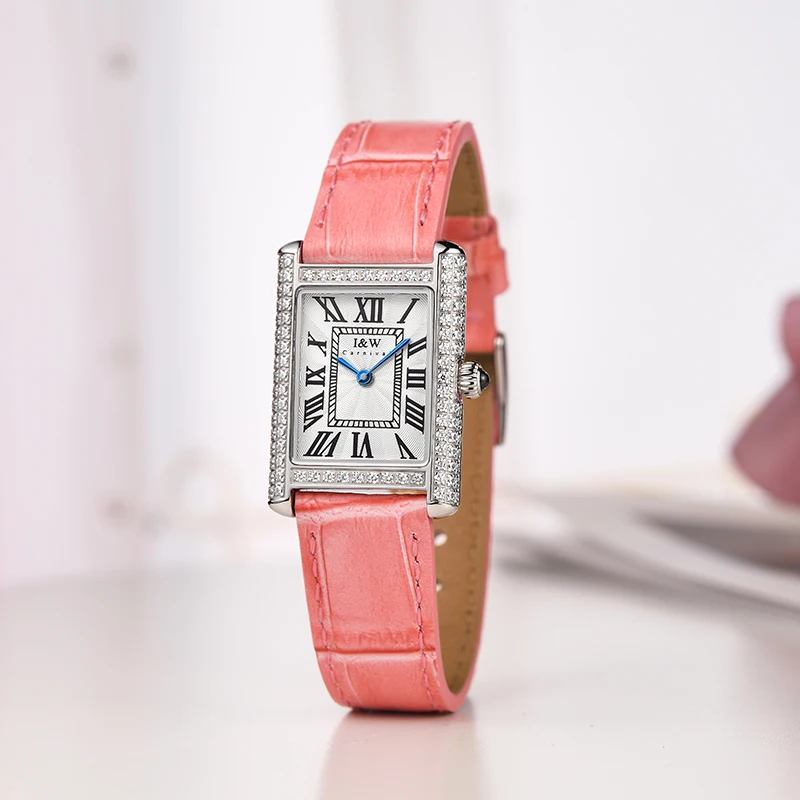 I&W CARNIVAL Brand Women Fashion Watch Ladies Luxury Quartz Watch 5mm Ultra Thin Rectangle Waterproof Clock 2022 New Reloj Mujer