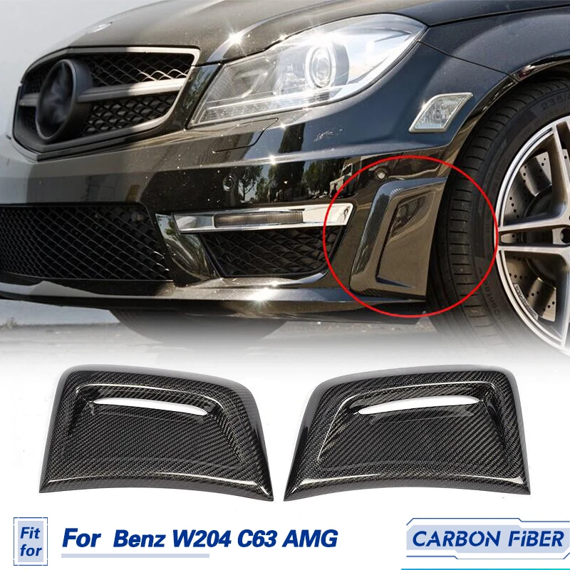 Front Bumper Side Air Vent Decoration Carbon Fiber Air Insert Vent Cover Sticker For Mercedes Benz W204 C63 AMG 2012-2014