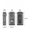 2024 Multifunctional Three-jet Flame Direct Injection Cigar Lighter with Built-in V-shaped Cigar Cutter Portable Five-in-one 5