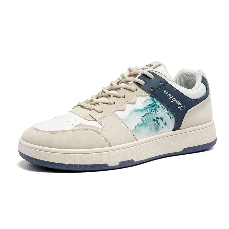 

Men Sneakers Casual Cattle Suede Skateboard Shoes Walking Flats 2023 Designer Trend Platform Man Vulcanize Shoes Tenis Masculino
