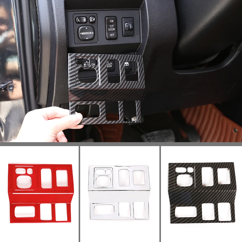 

Для Toyota Tundra 2014-21 ABS углеродное волокно шаблон красная Серебряная фоторамка наклейка автомобильные аксессуары для интерьера