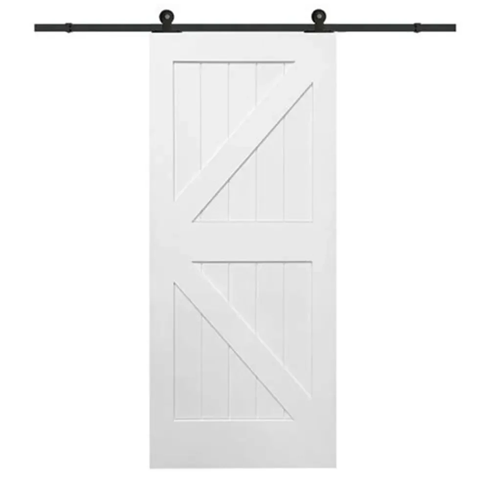 Wooden panel Room Door Modern Design Wood Veneer Sliding Barn Door for modern house Interior door 6
