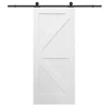 Wooden panel Room Door Modern Design Wood Veneer Sliding Barn Door for modern house Interior door 6
