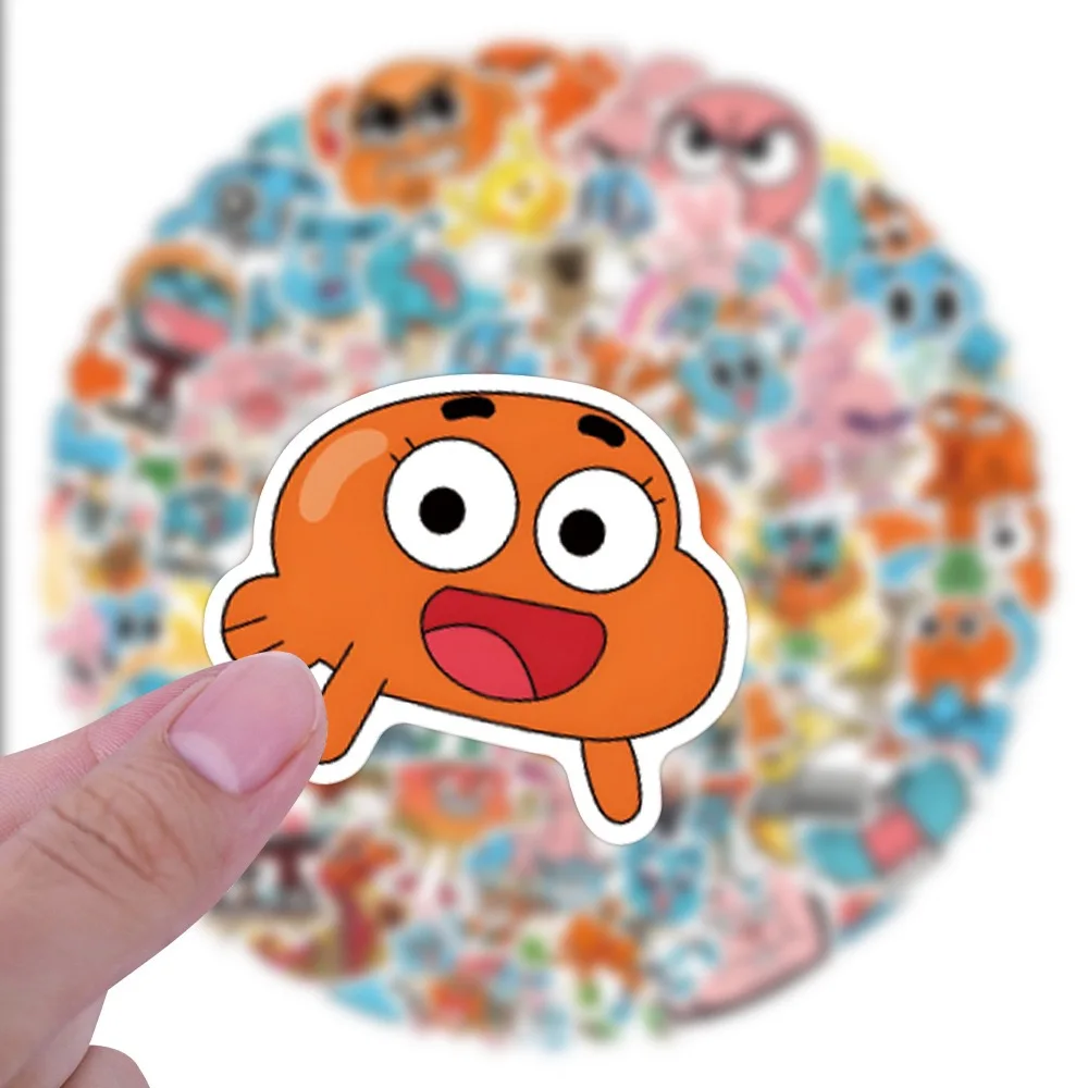 50/100Pcs Gumball 스티커의 놀라운 세계 다윈 Gumball DIY 스크랩북 전화 수하물 스케이트 보드 방수 데칼