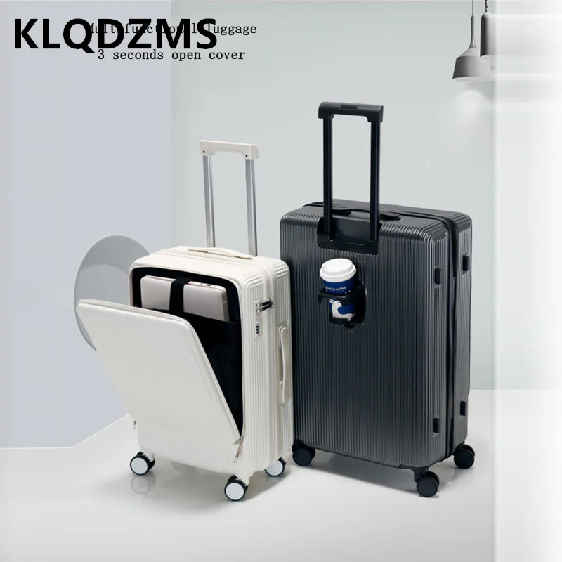 KLQDZMS Men's Suitcase Front Opening 20 Inch Boarding Box Multifunctional 22 