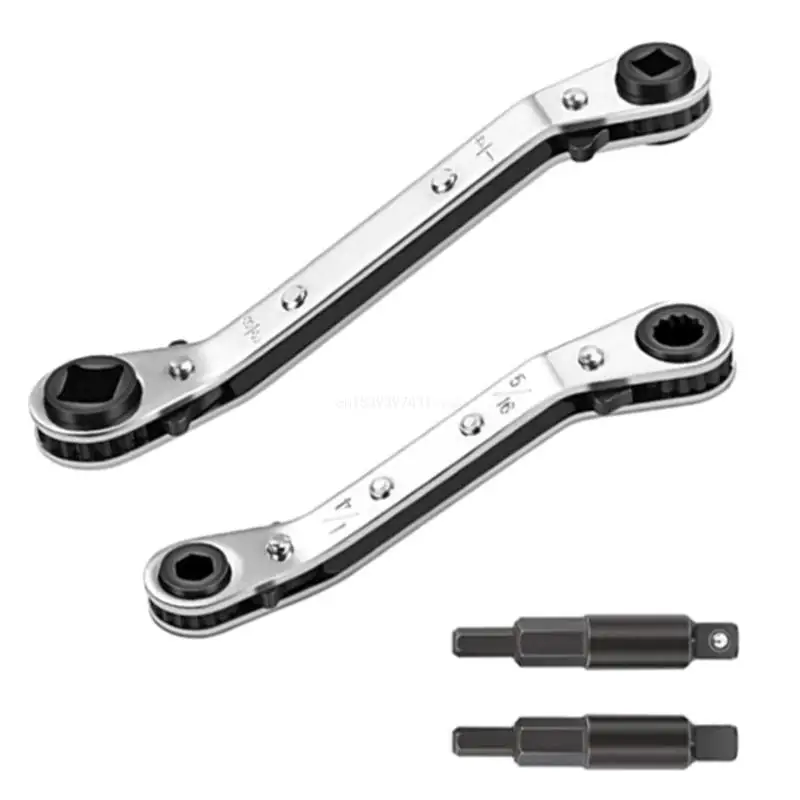 

Ratchet Wrench Ratcheting Service Wrench 3/8” to 1/4” with Bit Adapter