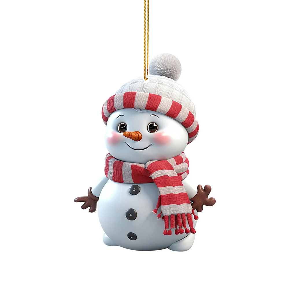 thumbnail image 1 of 1pc Christmas Decoration Pendant 2D Acrylic Cartoon Christmas Snowman Home Garden Christmas Tree Pendant Party Decoration Decora, 1 of 5