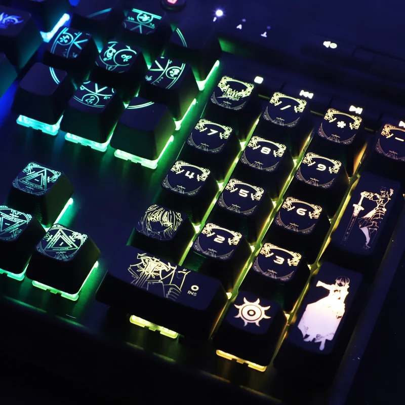 Chaves Conjunto para Fate Stay Noite Sabre Teclado Mecânico Keycaps para Corsair K70 K95 Razer Cereja High-end Backlit 104 - Imagem 6