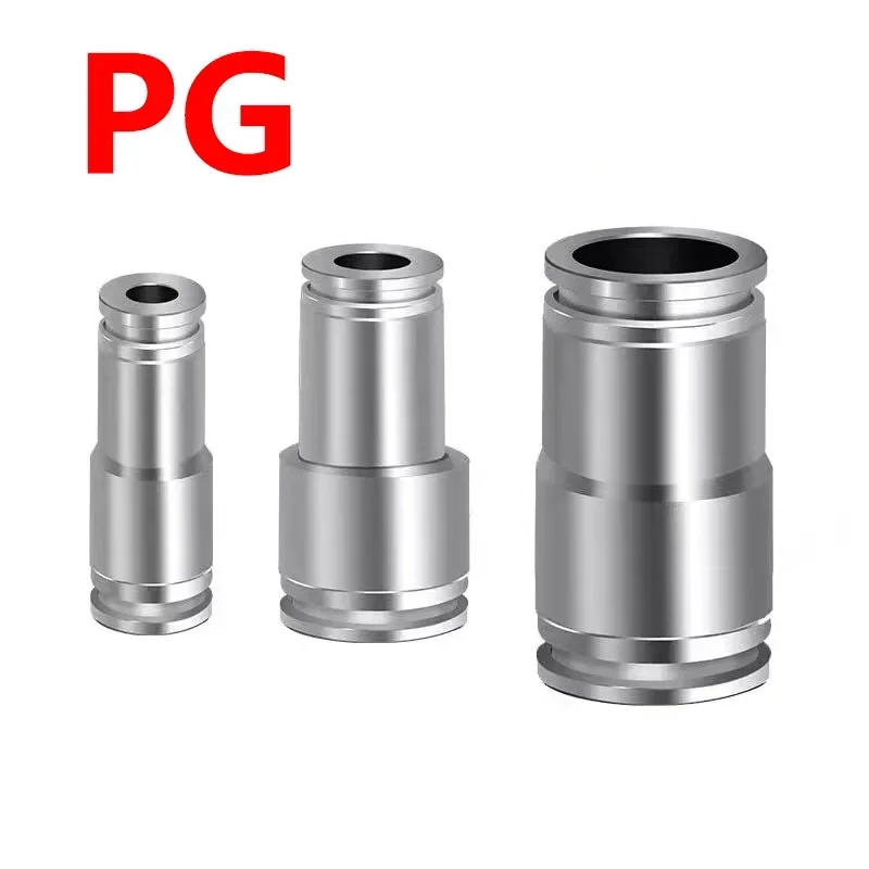 304 스테인레스 스틸 금속 공압 퀵 커넥터, PU/PG 가변 직경 트라치 호스, 압축기 커넥터, 6mm, 8mm, 10mm, 12mm, 14mm, 16mm