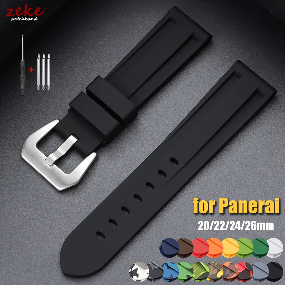 Stitching Sports Silicone Watch Strap - Soft Comfortable Rubber Band in Grey, Black, Brown