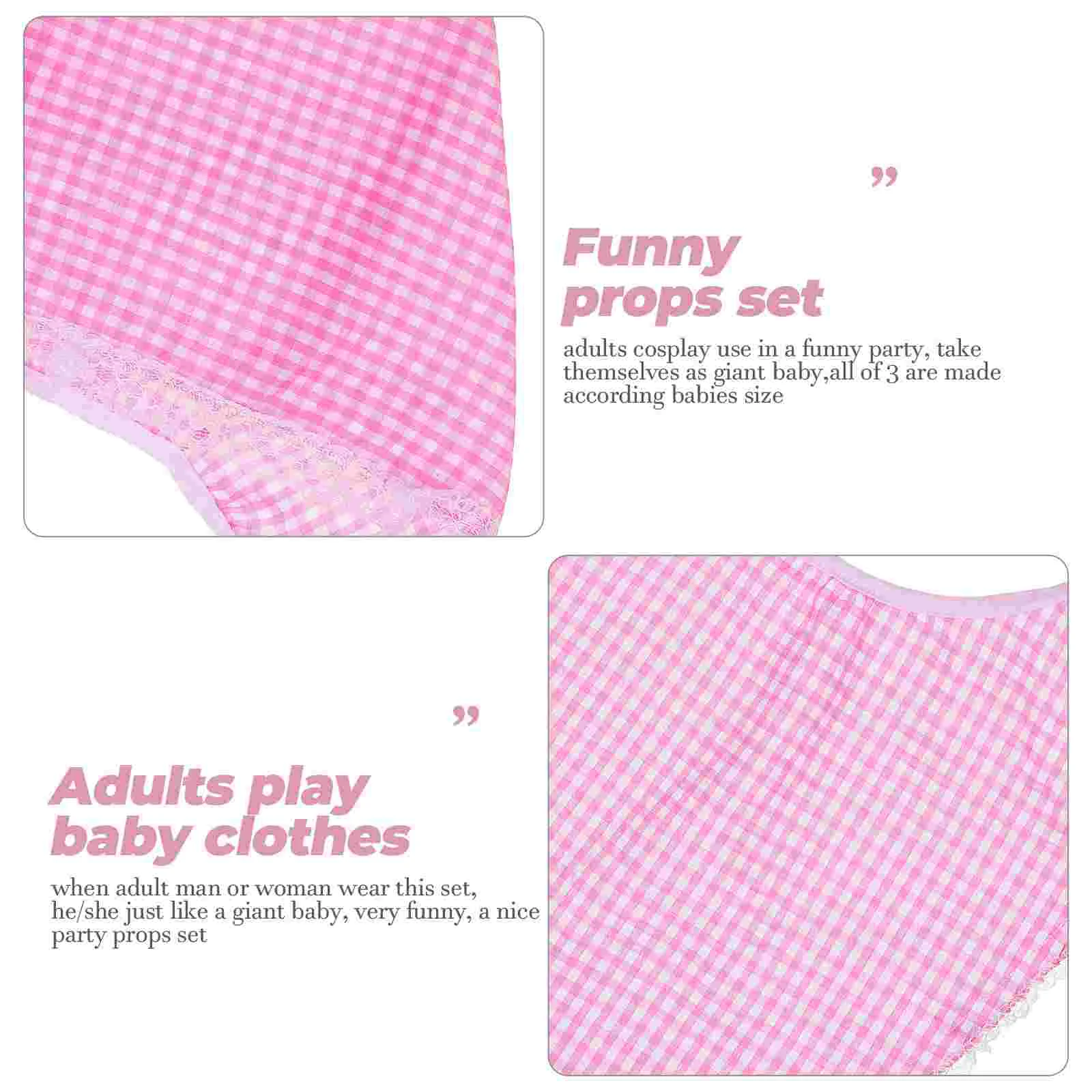 Hohopeti 2-Pack Adult Baby Costume Set - Pacifier, Bib & Hat For Parties & Cosplay Events