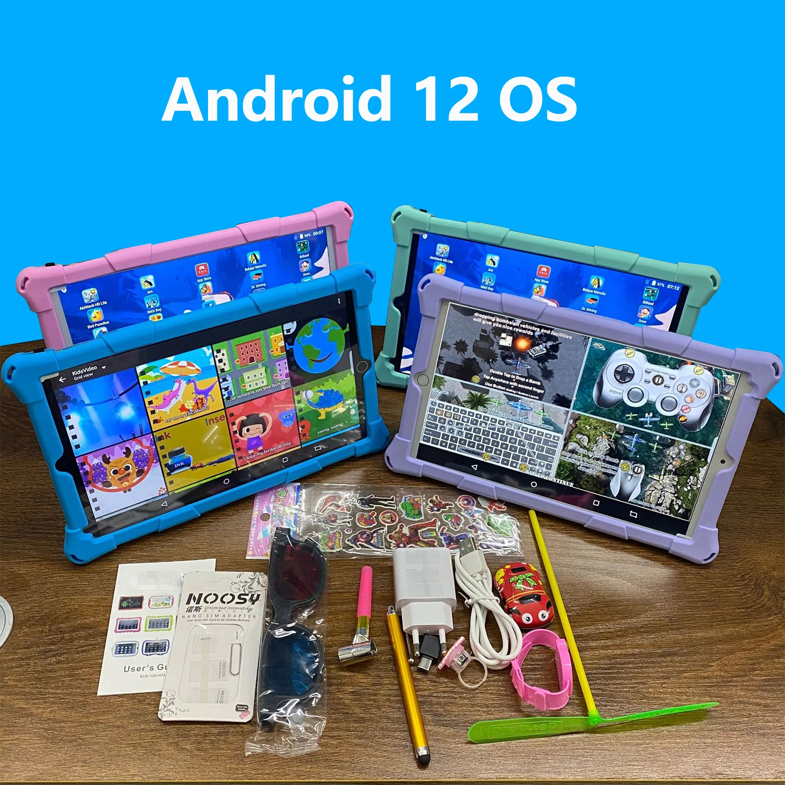 10.1 Inch Children Tablet PC Android 12 Octa Core 4GB RAM 64GB ROM 4G LTE 6000mAh Learning Tablets Machine for Kids Toddler APP 6