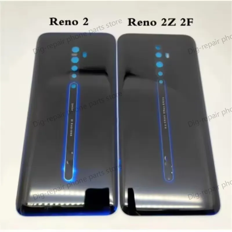 새로운 후면 배터리 커버 도어 하우징 케이스 후면 유리 수리 부품 Oppo Reno Z / Reno 2 / Reno 2Z Reno2 Z F 용