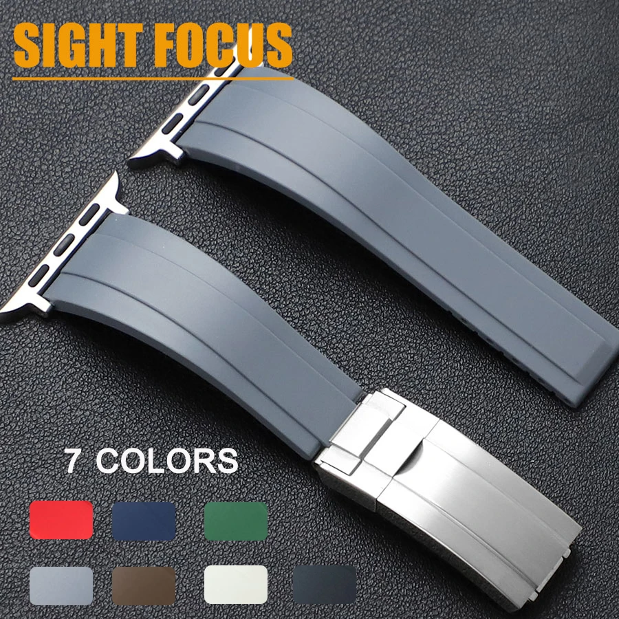 

Rubber Strap for Apple Rolex Watch Band Ultra 8 7 45mm 42mm 41mm 44mm Replacement Strap for IWatch Series 6 SE 5 4 3 2 38mm 40mm