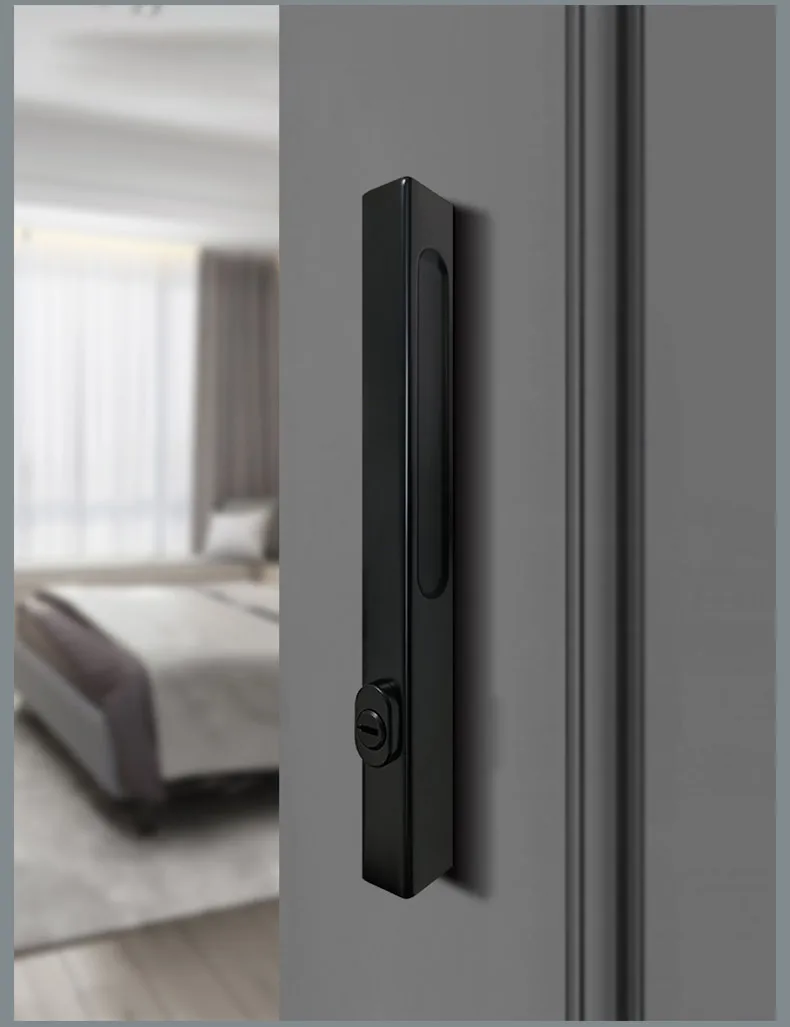 TOPKNORR Minimalist Magnetic Door Lock Indoor Household Universal Toilet Black Room Wooden Door Handle Mute Bedroom Door Lock