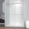 Shower Doors 56-60" W X 72" H Semi Frame Double Sliding Bathroom Glass Shower Door,  SGCC Tempered Glass, Chrome Finish 2