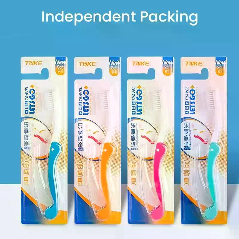 위생 구강 휴대용 일회용 접이식 여행 캠핑 칫솔 부드러운 칫솔모 치아 세척 도구 접이식 칫솔