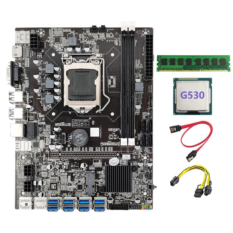 best computer motherboard for gaming B75 BTC Mining Motherboard+G530CPU+6Pin To Dual 8Pin Cable+DDR3 4GB 1600Mhz RAM LGA1155 8XPCIE To USB B75 USB ETH Miner top pc motherboards