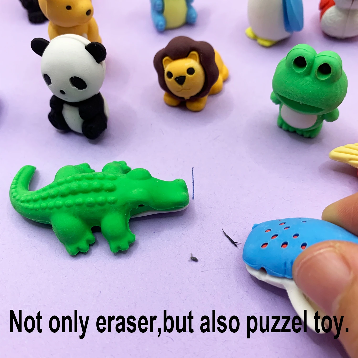 Animal Erasers Pencil Erasers Puzzle Erasers Desk Pets Mini Take Apart Erasers Toys for Party Favors,Classroom Students Prizes, 2