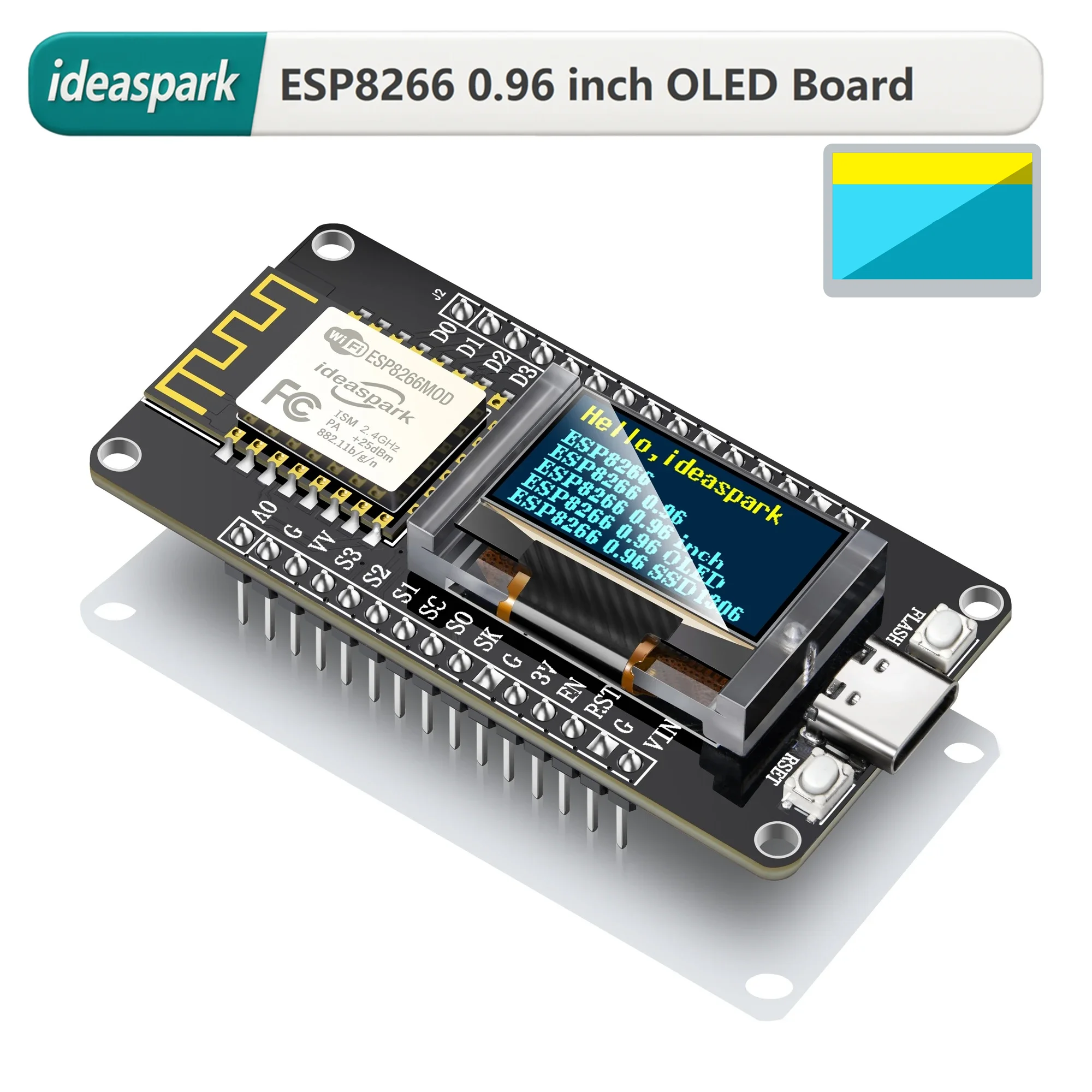 ตัวเลือกสินค้า บอร์ดพัฒนา ESP8266 NodeMCU พร้อมจอ OLED 0.96 นิ้ว