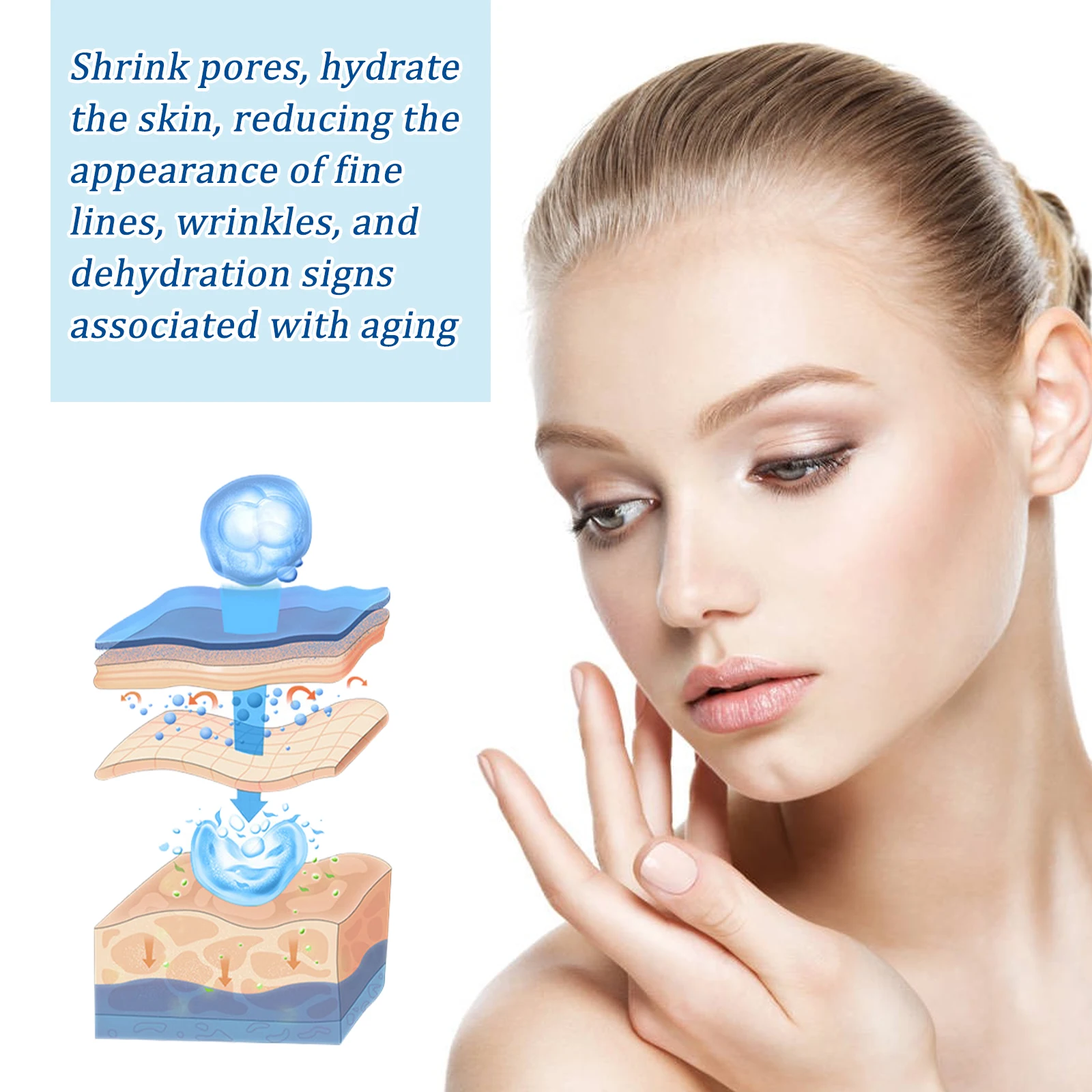 Hyaluronic Acid Facial Serum Fade Fine Line Wrinkle Shrink Pores Tightening Nourishing Deep Moisturizing Facial Skin Essence 3