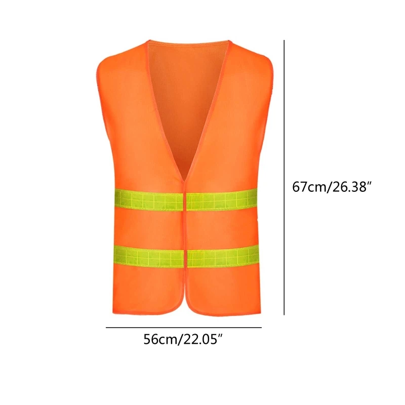 High Visibility Vest Waistcoat Safety with Reflective Strips Construction Vest for Men Women Universal Size