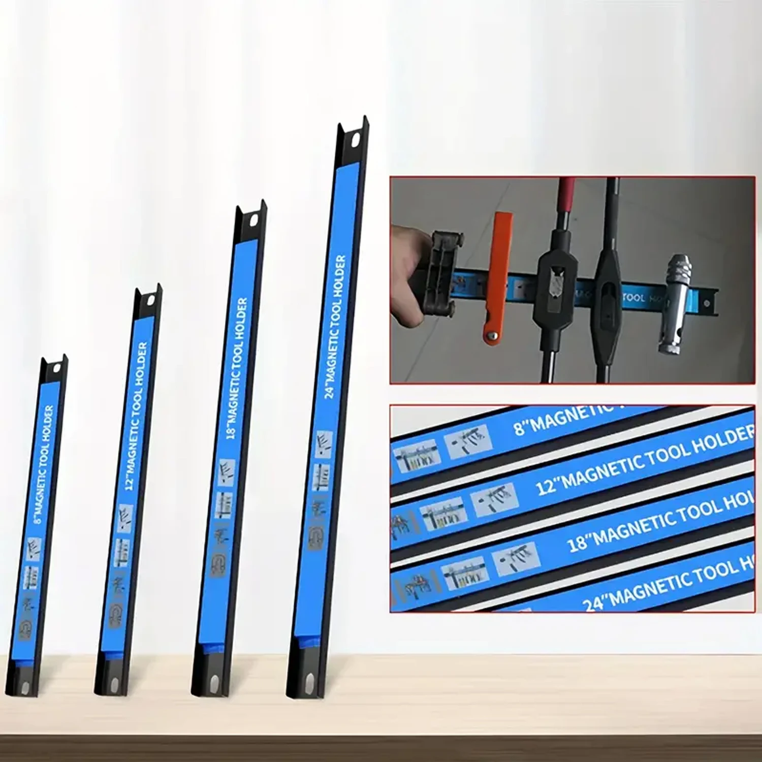 Socket Organizer Magnetic Tool Strip Heavy Duty Magnet Bar Holder Tool Organizer Large Capacity Stable Magnetic Strips