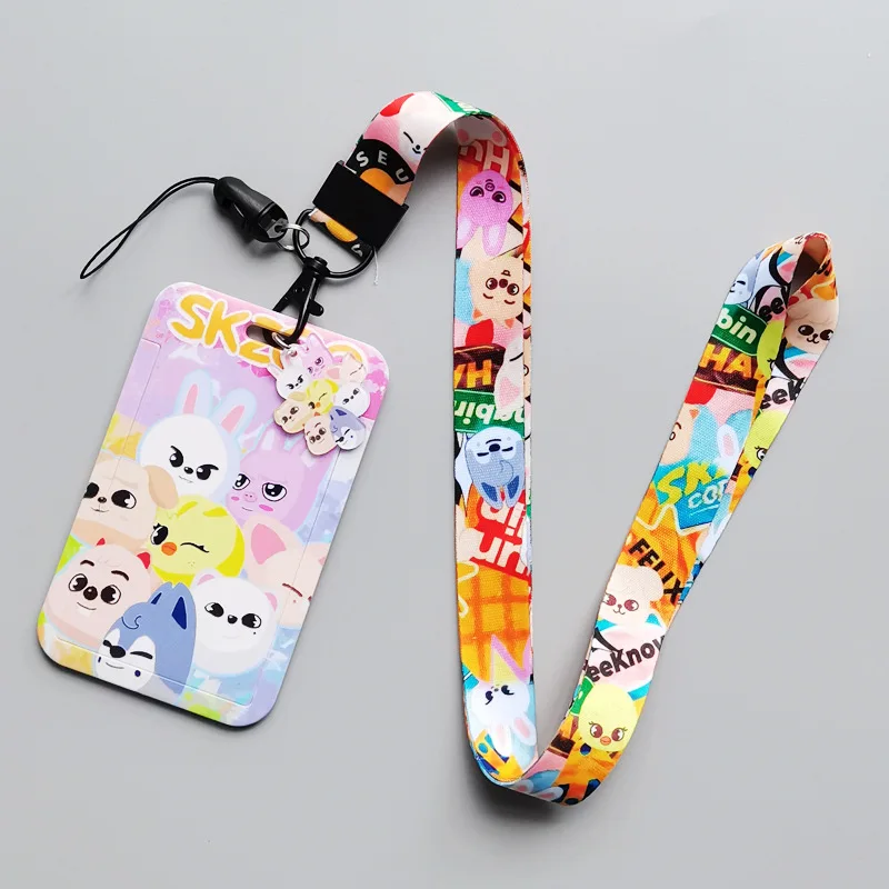 skzoo korean star boy group stray kids stray kids bus card sleeve lanyard mobile phone student meal card campus fan gift