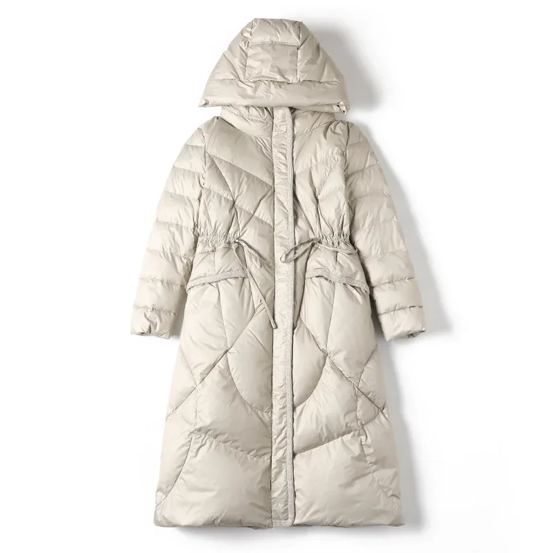 Down jacket women's long style 2023 new women's over-the-knee thickening explosions loose winter coat tide