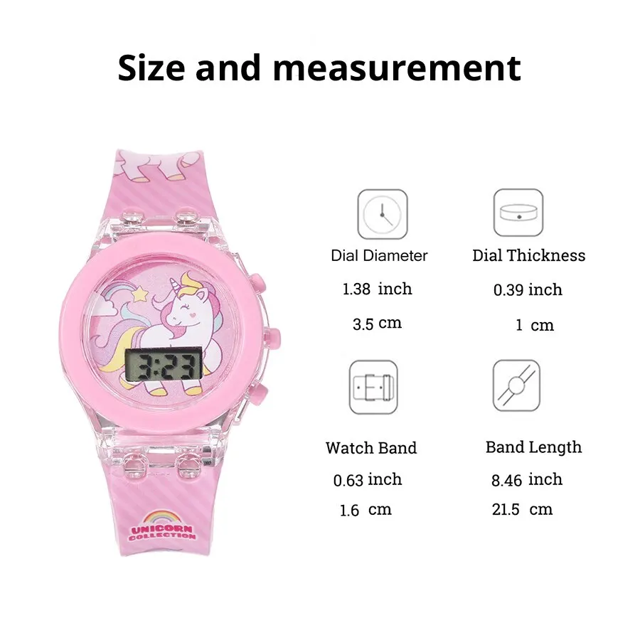 Montre numérique à flash électronique pour enfants, montres pour enfants, comparaison de couleurs, lueur lumineuse, horloge LED pour filles, anniversaire, mignon, Nairobi, Orn