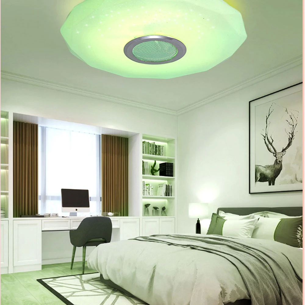 

LED Round Ceiling Light 30cm Eye Protection Simple Modern Smart Music Remote Control Android Apple IOS System Indoor Lighting