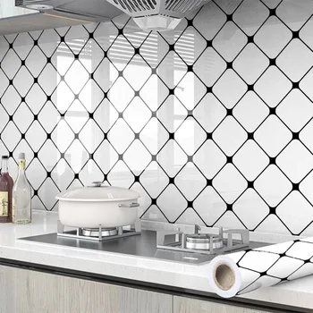 40cm Adhesive Wall Wallpaper High Temperature Resistance Cooking Bench Kitchen Waterproof and Oil Resistant Range Hood Sticker