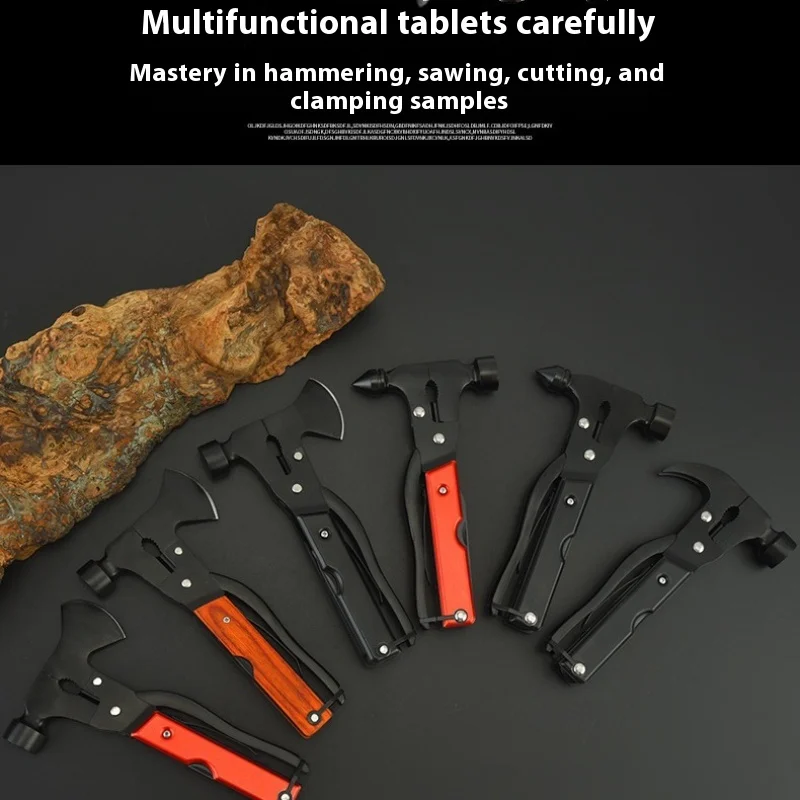 Multi-function Axe Hammer Portable Outdoor Tool Stainless Steel Car Rescue Hammer Window Breaker for Hiking Climbing Fishing outdoor axe