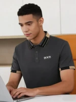 BOOSHREAFREAR Nouveau polo brodé de haute qualité pour homme, à manches courtes, tendance, idéal pour les affaires et les loisirs 5