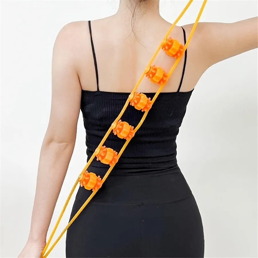 1pc Pull Back Strip Ball Massager, For Back, Shoulder And Neck, Massage Waist And Leg, Roller Massage With Ball