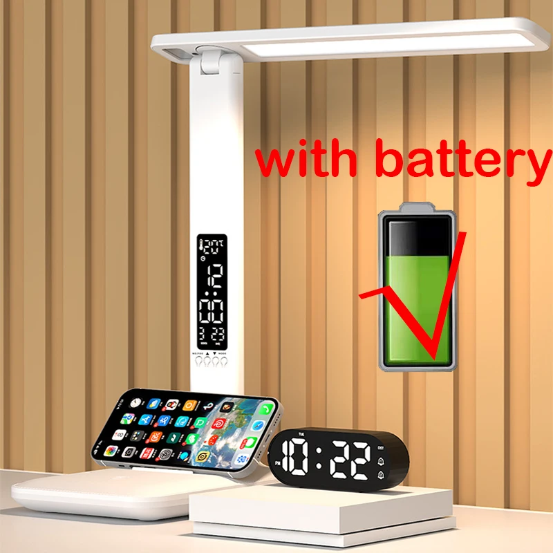 Multifunctional LED Desk Lamp with Touch Dimming and Adjustable Light
