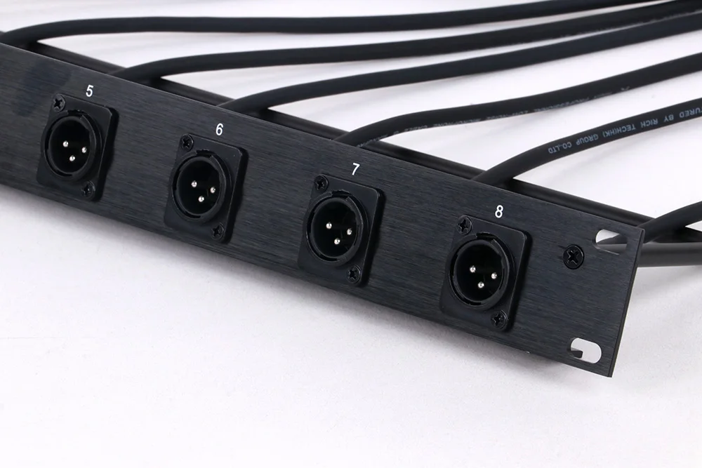 1 Stück kunden spezifisches 8-Wege-1u-Gehäuse xlr Audio-Jumper-Rack, 8-Loch-Panel-Halterung 3-polige xlr-Buchse Audio-abgeschirmtes kabel freies Schweißen – Detail 6