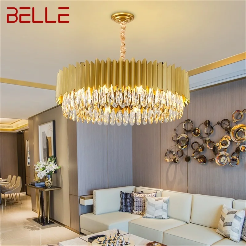 

BELLE Chandelier Lamp Fixtures Luxury Gold Pendant Light Postmodern Home LED for Living Dining Room