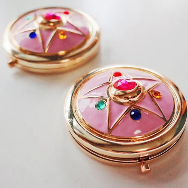 Miroir de maquillage Anime miroir de maquillage Anime étoile cristal étoile maquillage cosmétique miroir plié accessoire de Cosplay miroir plié miroir de maquillage 5