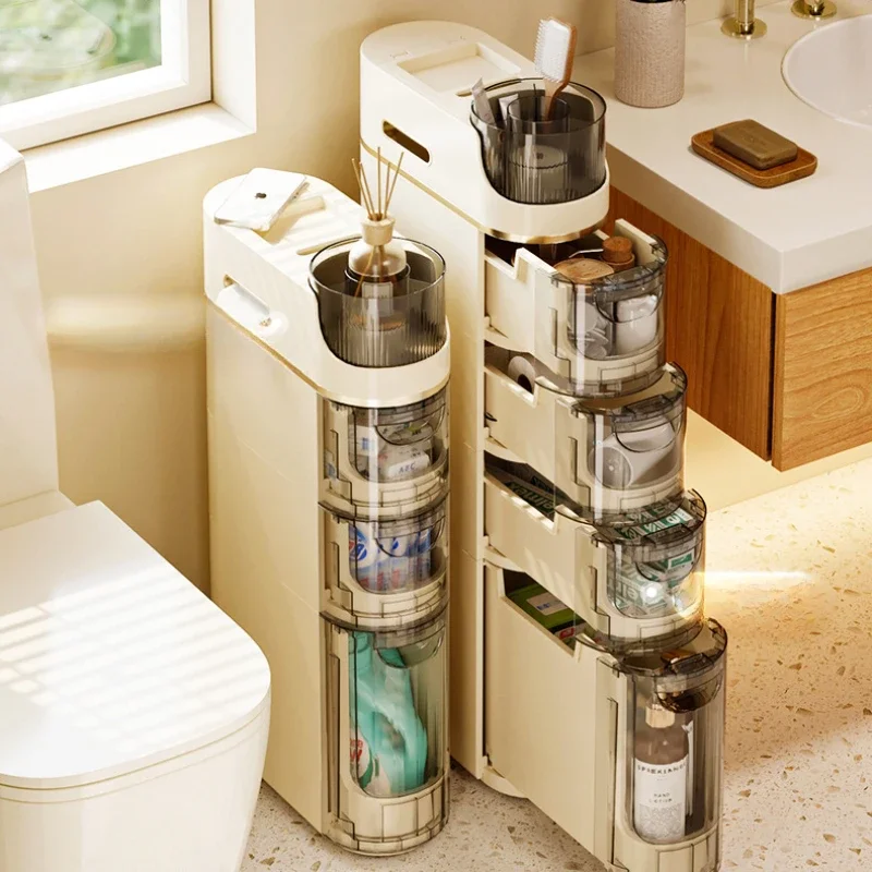 

ECHOME Storage Box Bathroom Side Waterproof Moisture-proof Cabinet Makeup Organizer Closet Organizer Toilet Cabinet Storage
