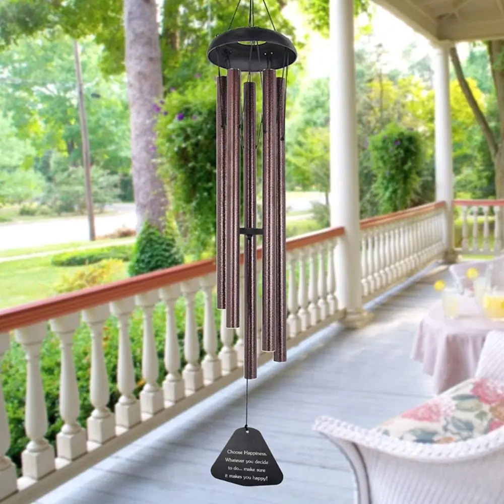 Garden Decor Japanese Style Wind Chimes Retro Handcrafted Aluminum Tube Wind Bell Antique Metal Blessing Bell Zen Patio