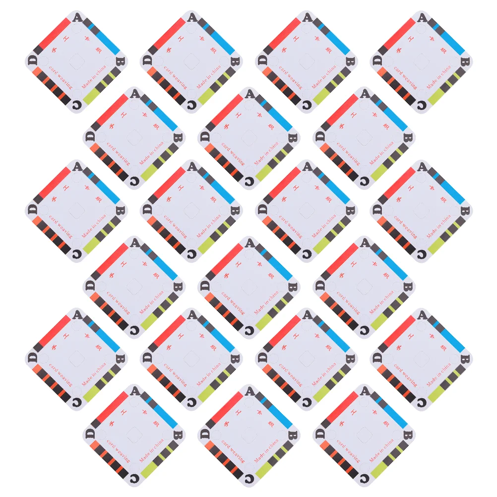 

50 Pcs Hand-knit Shuttle Piece Weaving Cards Tablet Toys Knitting Supplies Paper Loom Four Hole Square Jam