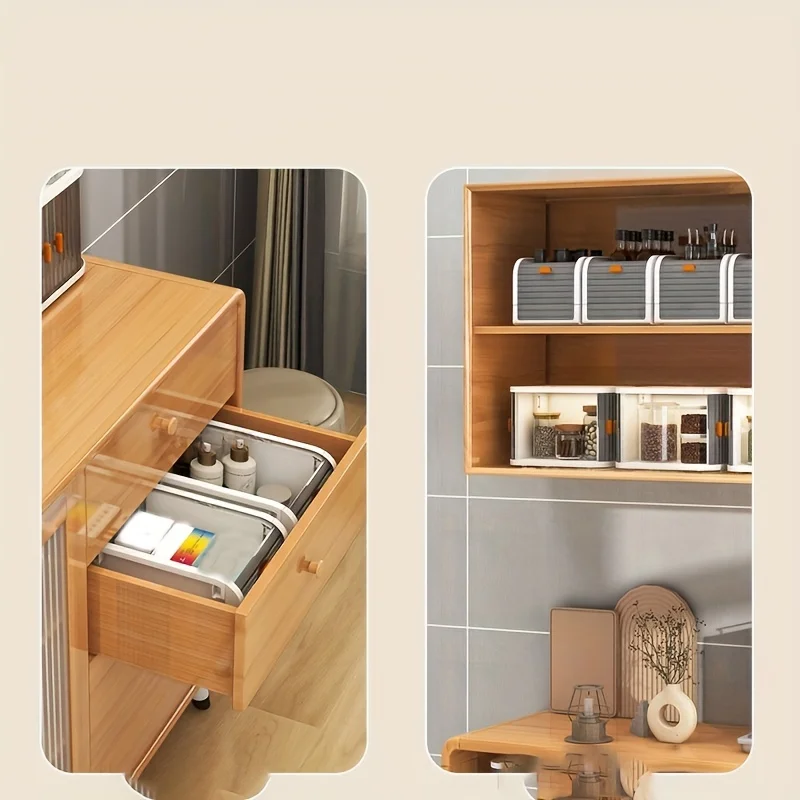 Foldable Storage Box 1/2pcs Large Capacity Storage Bin Stackable Organizers Trunk Double Door Workstation Finishing Artifact storage box self adhesive storage box transparent storage box storage organizer lockable storage box bag organizer