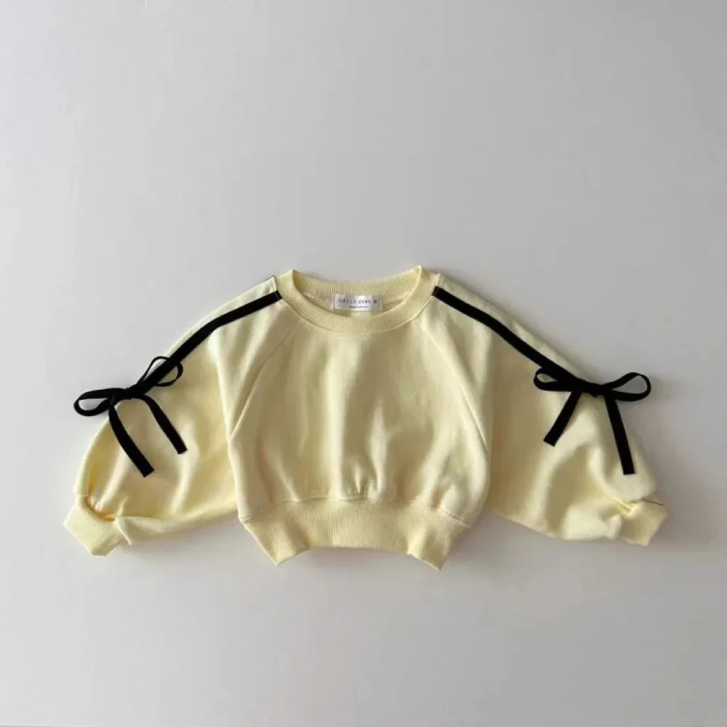 Girls Korean version Spring New Long Sleeve Clothes Set Baby Girls Bow patchwork pure cotton Casual 2pcs Suit Kids Sports Outfit 5