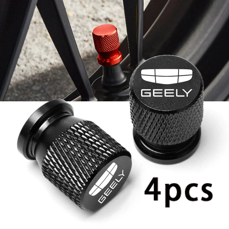 Geely Atlas Coolray Emgrand EC7 EC8 X7 EX7 CK2 용 자동차 휠 타이어 밸브 캡, 타이어 스템 커버, 에어더스트 방수 자동차 액세서리 